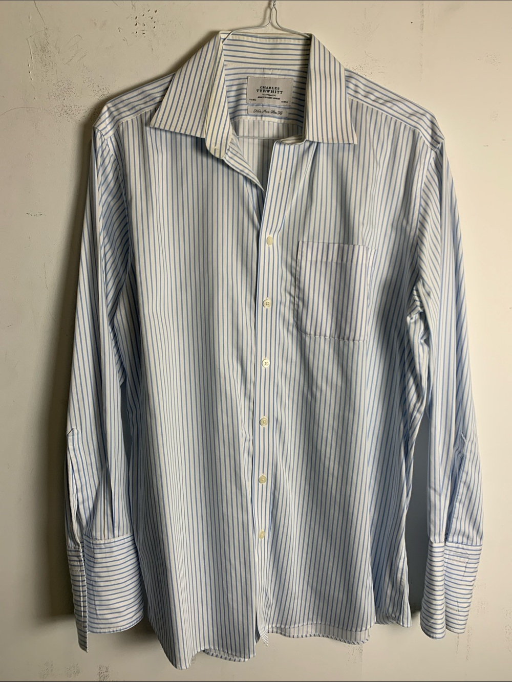 Charles Tyrwhitt Light Blue and White Pinstripe Dress Shirt